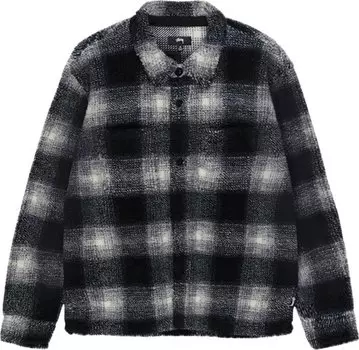 Рубашка Stussy Plaid Sherpa Shirt 'Black', черный