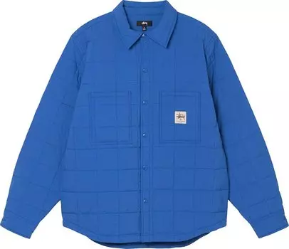 Рубашка Stussy Quilted Fatigue Shirt 'Blue', синий