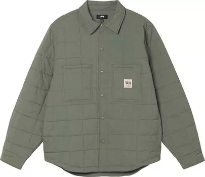 Рубашка Stussy Quilted Fatigue Shirt 'Green', зеленый