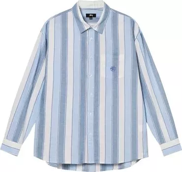 Рубашка Stussy Wide Striped Shirt 'Blue Stripe', синий