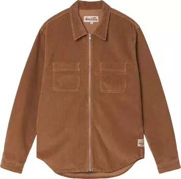 Рубашка Stussy Wide Wale Cord Zip Shirt 'Copper', медный