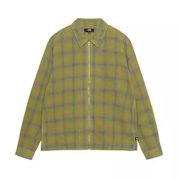 Рубашка Stussy Zip Twisted Yarn Plaid Shirt, разноцветный