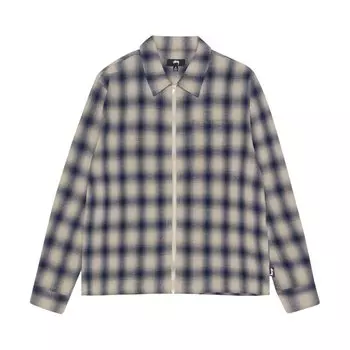 Рубашка Stussy Zip Twisted Yarn Plaid Shirt, разноцветный