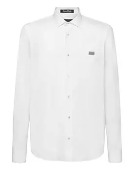 Рубашка Sugar Daddy Cut LS Gothic Banner Philipp Plein, белый