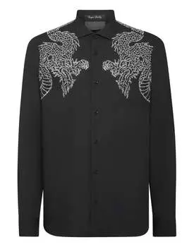Рубашка Sugar Daddy Cut с длинными рукавами Dragon PHILIPP PLEIN, черный