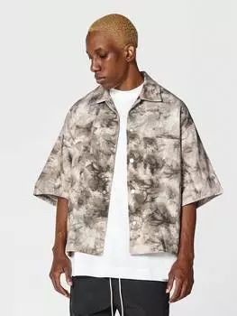 Рубашка Sumwon свободного кроя с принтом по всей поверхности, коричневый