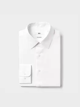 Рубашка super non-iron regular fit обычный воротник Uniqlo, белый