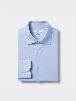 Рубашка Super Non-Iron Regular Fit Uniqlo, цвет 60 синий