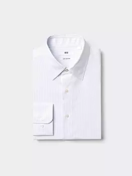 Рубашка super non-iron regular fit Uniqlo, цвет 62 синий