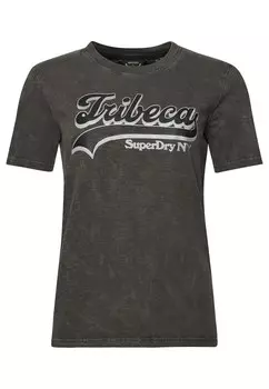 Рубашка Superdry, антрацит/серебристо-серый