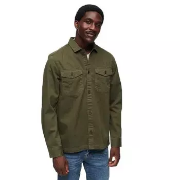 Рубашка Superdry Cotton Herringbone, зеленый