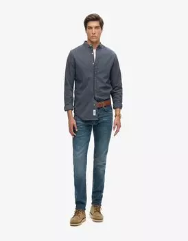 Рубашка Superdry Indigo Grandad в полоску индиго