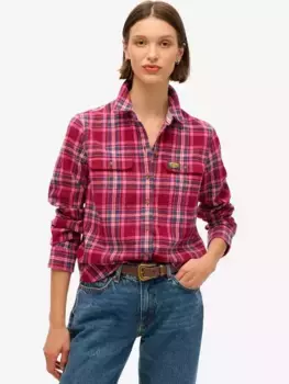 Рубашка Superdry Lumberjack Check Flannel Organic Cotton, цвет berry/red/multi