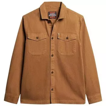 Рубашка Superdry Merchant Herringbone, коричневый
