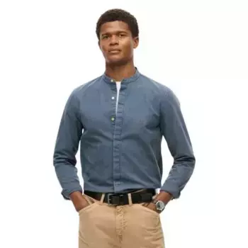 Рубашка Superdry Merchant Indigo Grandad, синий