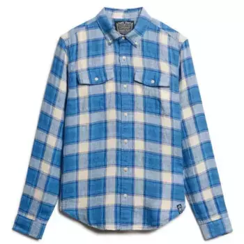 Рубашка Superdry Merchant Linen Check, синий