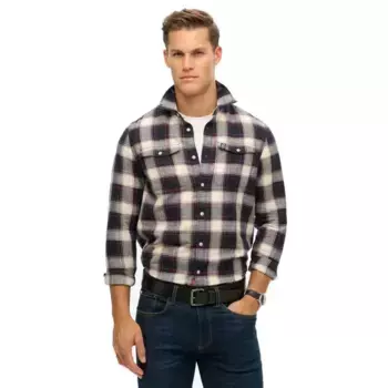 Рубашка Superdry Merchant Linen Check, синий