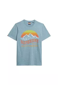 Рубашка Superdry, пятнистый синий