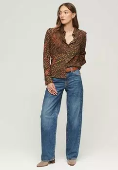 Рубашка Superdry PRINTED 70S, цвет chevron orange floral