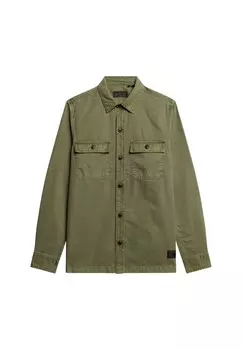 Рубашка Superdry Regular fit Button Up, оливковый