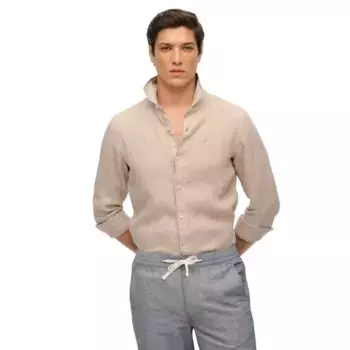 Рубашка Superdry Sd Embroidered Vacation Linen, бежевый