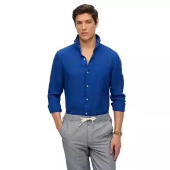 Рубашка Superdry Sd Embroidered Vacation Linen, синий