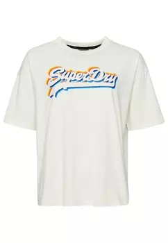 Рубашка Superdry, шерсть белая