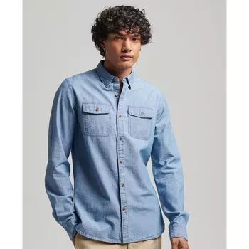 Рубашка Superdry Vintage Chambray Trailsman, синий