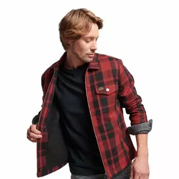 Рубашка Superdry Vintage Wool Zip Through, красный