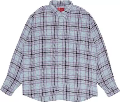 Рубашка Supreme Basket Weave Plaid Shirt 'Light Blue', синий