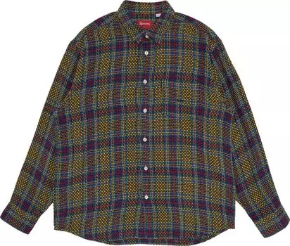 Рубашка Supreme Basket Weave Plaid Shirt 'Yellow', желтый