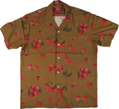 Рубашка Supreme Cherry Rayon Short-Sleeve Shirt 'Brown', коричневый