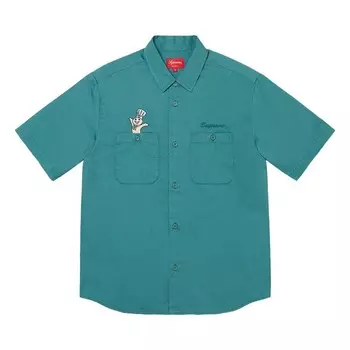 Рубашка Supreme Doughboy Short-Sleeve Work Shirt Work Green, бирюзовый