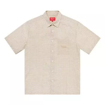 Рубашка Supreme Gingham Short-Sleeve Shirt, бежевый