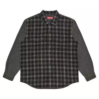 Рубашка Supreme Houndstooth Plaid Flannel 'Black', черный