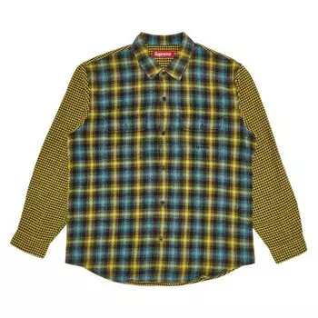 Рубашка Supreme Houndstooth Plaid Flannel 'Yellow', желтый