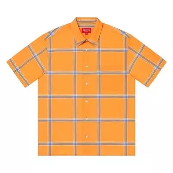 Рубашка Supreme Lightweight Plaid Short-Sleeve Shirt Orange, оранжевый