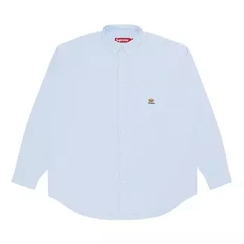 Рубашка Supreme Loose Fit Flannel Oxford Shirt, светло-синий