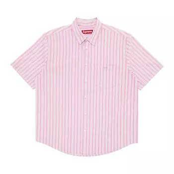 Рубашка Supreme Loose Fit Multi Stripe Short-Sleeve Shirt, розовый