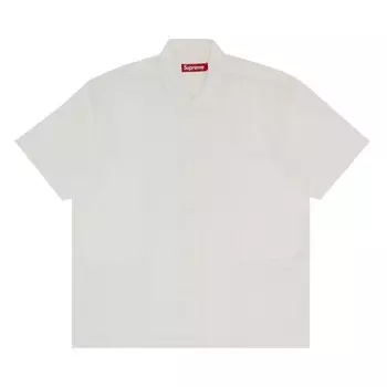 Рубашка Supreme Mesh Panel Linen Short-Sleeve Shirt, белый