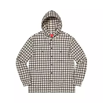 Рубашка Supreme Mini Plaid Hooded Shirt, белый