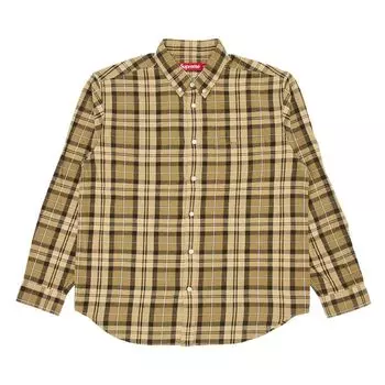 Рубашка Supreme Plaid Flannel Shirt 'Tan', желто-коричневый