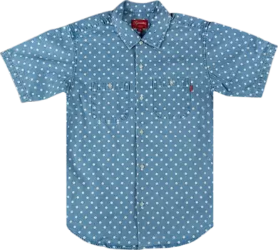Рубашка Supreme Polka Dot Denim Shirt 'Blue', синий