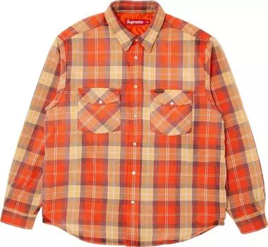 Рубашка Supreme Quilted Flannel Snap 'Orange', оранжевый