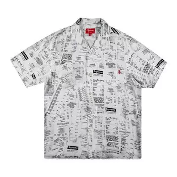 Рубашка Supreme Receipts Rayon Short-Sleeve Shirt 'White', белый