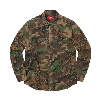 Рубашка Supreme Snap Work Shirt Branch Woodland Camo, разноцветный
