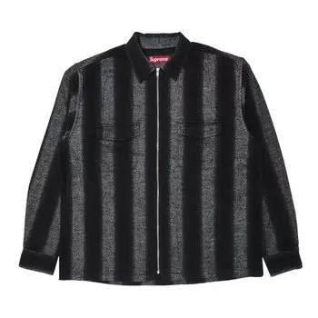 Рубашка Supreme Stripe Flannel Zip Up 'Black', черный