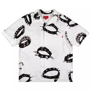 Рубашка Supreme Studded Collars Rayon Short-Sleeve Shirt 'White', белый