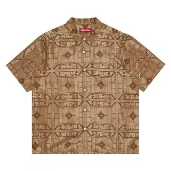 Рубашка Supreme Tray Jacquard Short-Sleeve Shirt, бежевый