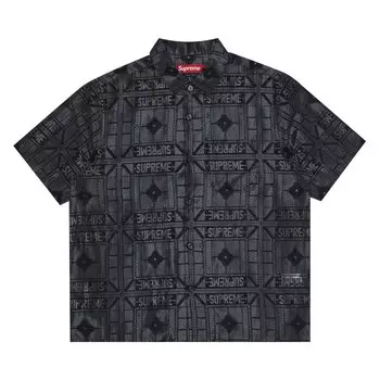 Рубашка Supreme Tray Jacquard Short-Sleeve Shirt, черный